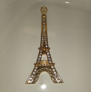 Gold Eiffel Tower with Crystals